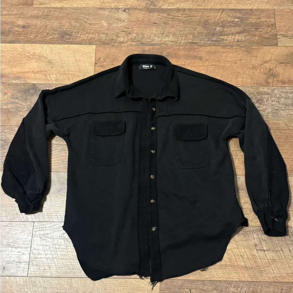 Blue B Black Button-Up Shirt Jacket